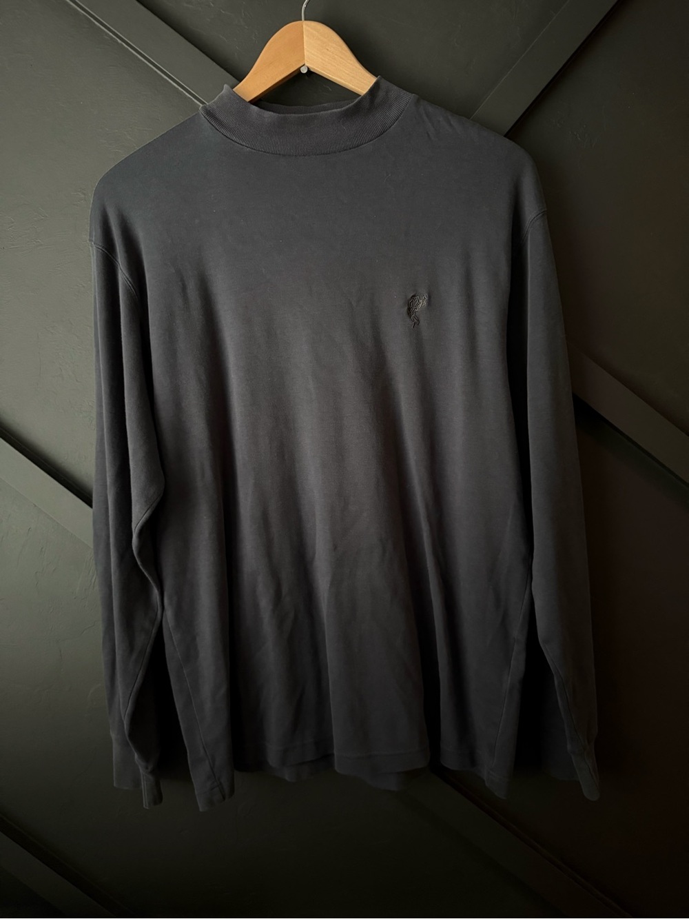 Ashworth Minimalist Long Sleeve Mock Neck Tee - Navy Blue Classic Preppy